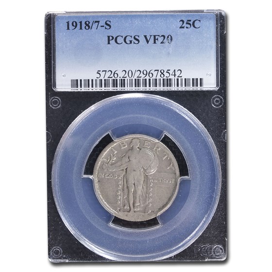 1918/7-S Standing Liberty Quarter VF-20 PCGS 1918/7-S Standing Liberty Quarter VF-20 PCGS